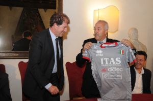 Trentino Volley ricevuta stamattina in Comune dal Sindaco di Trento