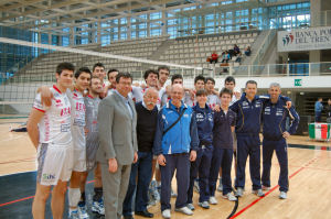 Marco Paolini ed Antonio Divan in visita al settore giovanile della Trentino Volley